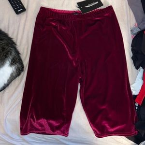 velvet biker shorts